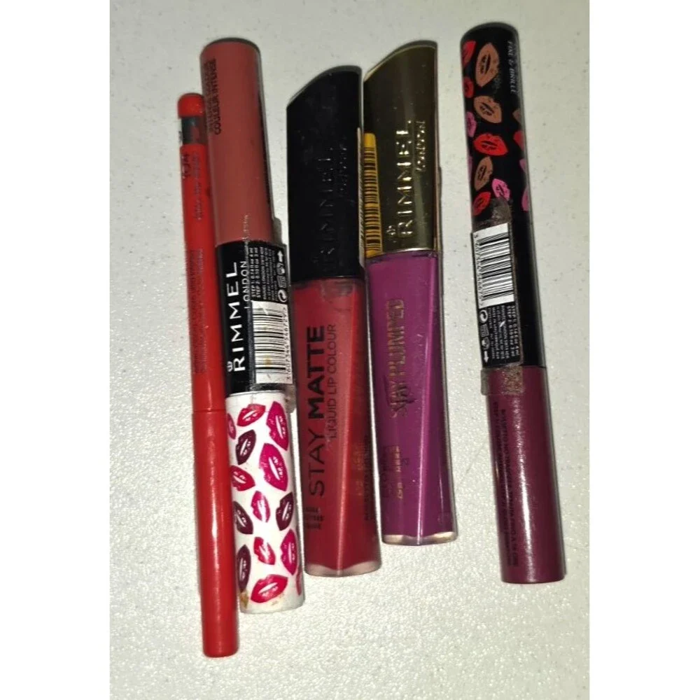 Lot of 5 Lipstick Liner Rimmel London Stay Matte Plumped Provocalips Pink NEW